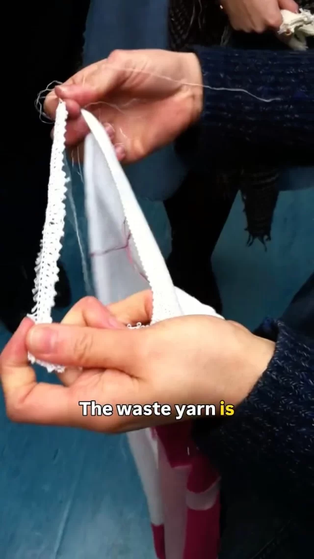 What is the purpose of knitting waste yarn? 
#trainingcourse #productdevelopment #mytrainedeye #behindthescenes #knitwearfactory